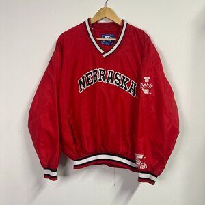 Vintage Nebraska Cornhuskers Starter Pullover Windbreaker Jacket Red Men's Large